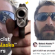 Screenshot from a video created by AJ Plus about white supremacist Baked Alaska (left) and the same image tweeted by Baked Alaska a month earlier (right)
